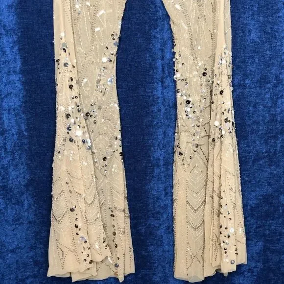 Free People Center Stage Embellished Flare Pants - Picture 9 of 10